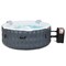 Gymax Inflatable Hot Tub Spa w/ 108 Massage Bubble Jets 4-Person Heated Spa for Patio Blue / Grey